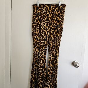 Leopard Print Flare Pants